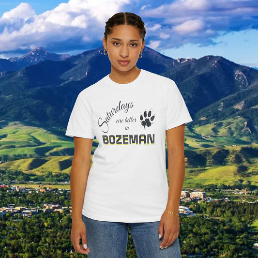 Bozeman Saturday T-shirt, Unisex Casual Tee, Weekend Vibes Shirt, Bozeman Gift, Summer Outing Apparel