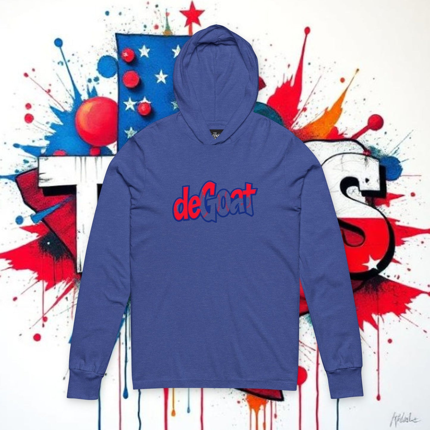 deGOAT Unisex Hoodie, Baseball Game Hooded Long Sleeve Tee, Comfy Unique Design