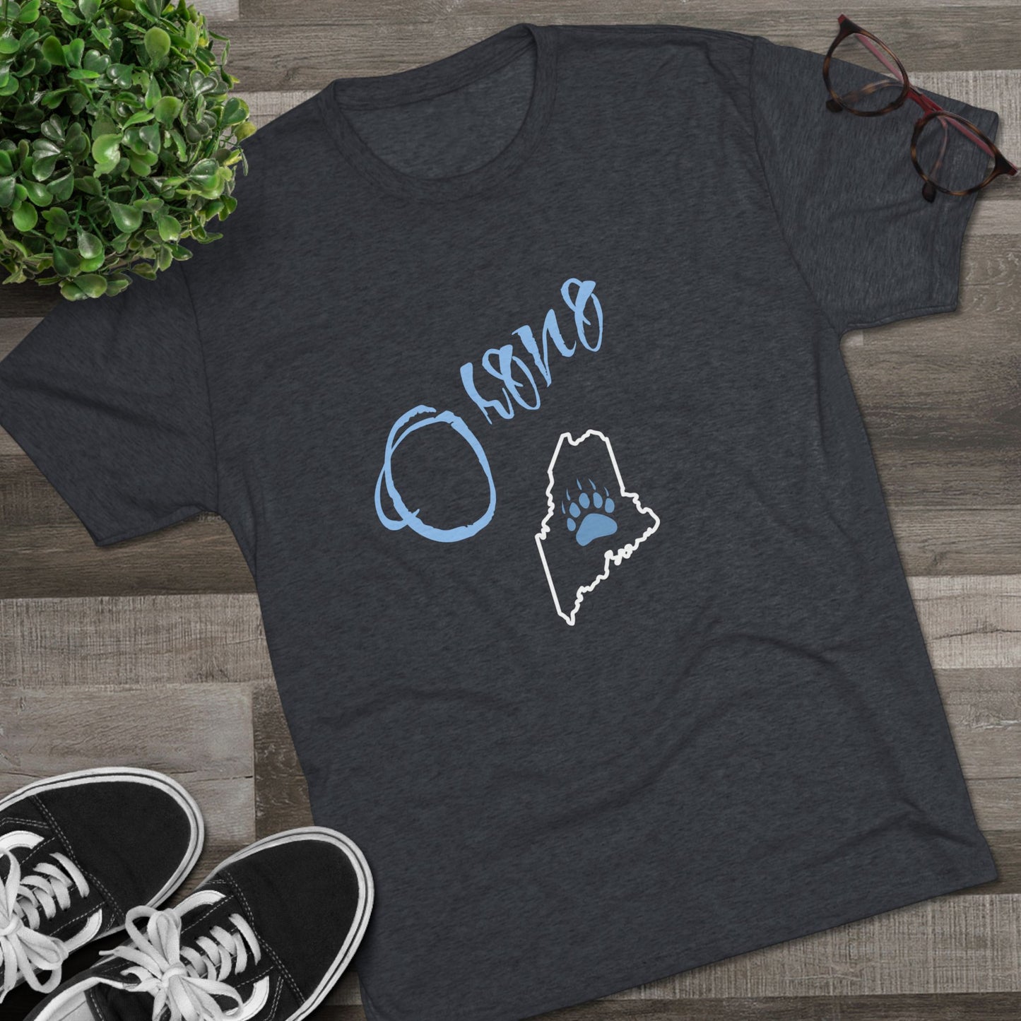 Osorno Paw Print T-Shirt – Minimal Script Graphic Tee for Sports Fans and Students