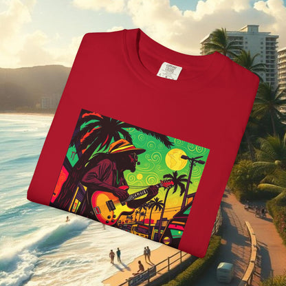 Vibrant Beach Vibes Unisex T-Shirt - Music & Paradise Design