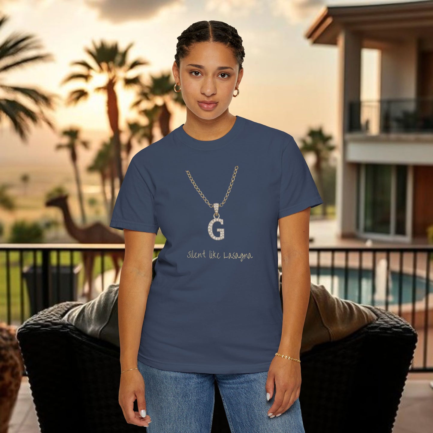 Silent Like Lasagna Graphic T-shirt - Casual Vibe, Streetwear Style, Unisex Tee, Gift for Him/Her, Perfect for Concerts