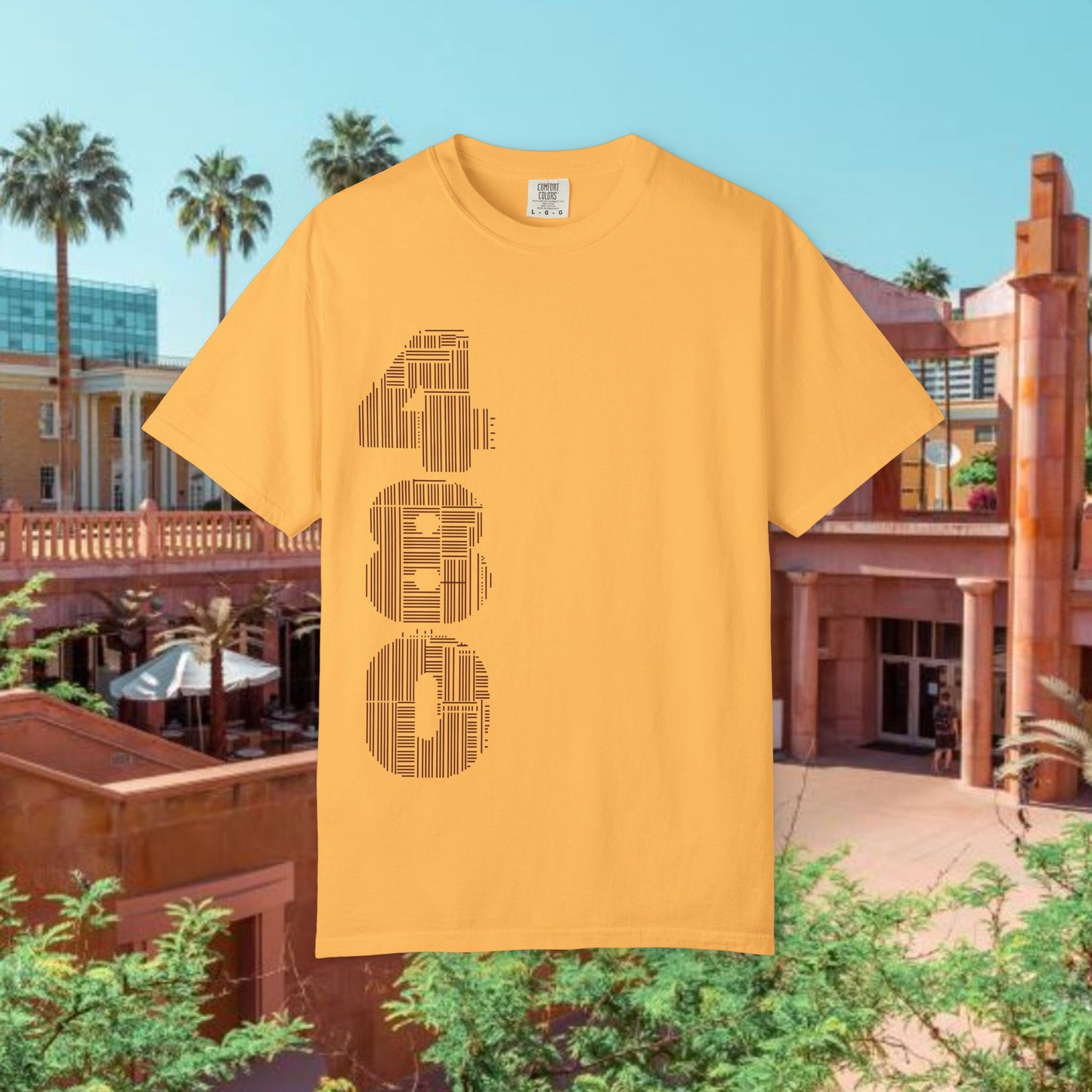 Tempe Trident Tee — 480 Vertical Number Front, Tempe Graphic Back