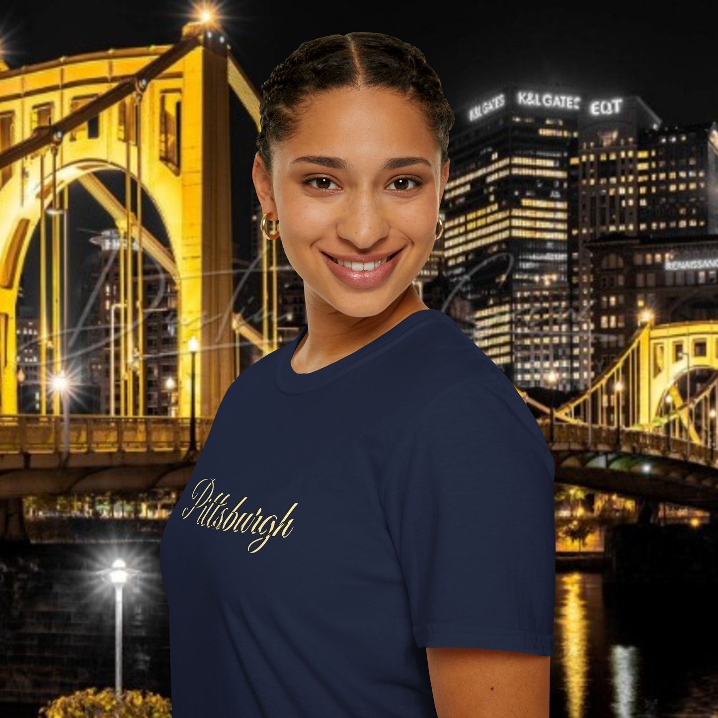 Pittsburgh Softstyle Tee, Unisex Graphic T-Shirt, Casual Wear, Sports Fan Apparel, Gift for Him/Her