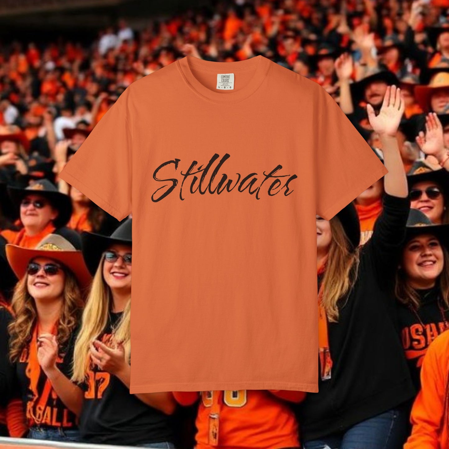 Stillwater Script T‑Shirt — Casual City Pride Tee, Soft-Style Shirt, Perfect for Gameday