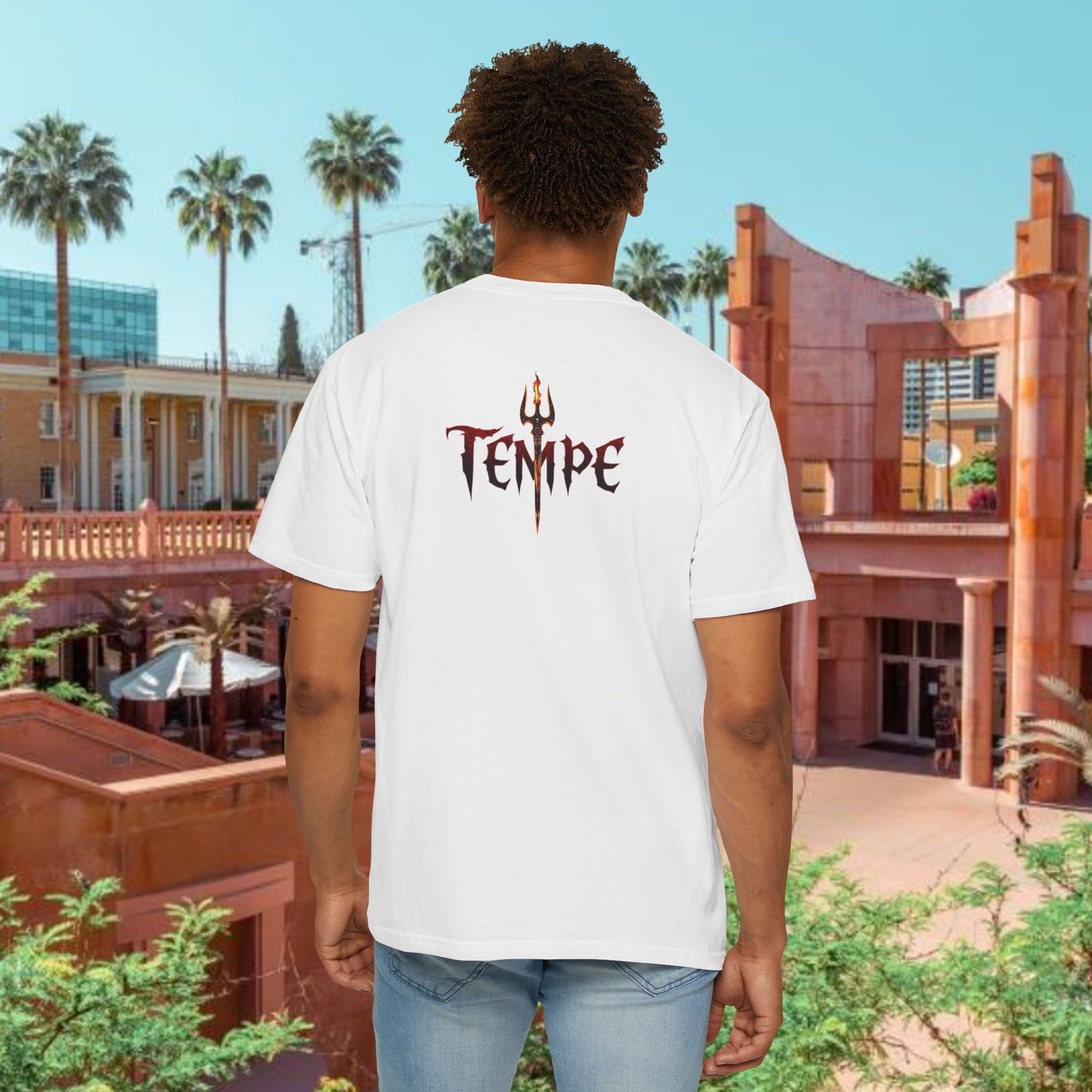 Tempe Trident Tee — 480 Vertical Number Front, Tempe Graphic Back