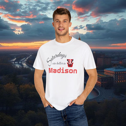 Madison Saturday T-Shirt | Perfect Gift for College Students, Casual Wear, Summer Outfits, Weekend Vibes, School Spirit Wear