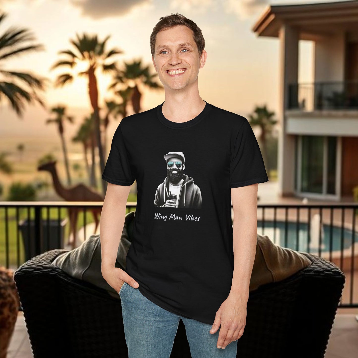 Wing Man Vibes Unisex T-Shirt, Angel Wings Tee, Gift for Him, Graphic Tee, Casual Shirt, Mens Top