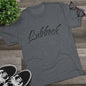 Lubbock Script Tee — Red Cowboy Skull Graphic Crew Shirt, Tri-Blend, Super Soft T-Shirt, Perfect for Gameday