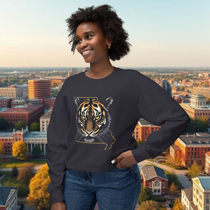 Tiger Head Missouri Crewneck Sweatshirt — State Pride Graphic Pullover