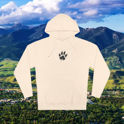 Montana Paw Hoodie — State Outline with Cat Paw Graphic (ESG GCG Back)