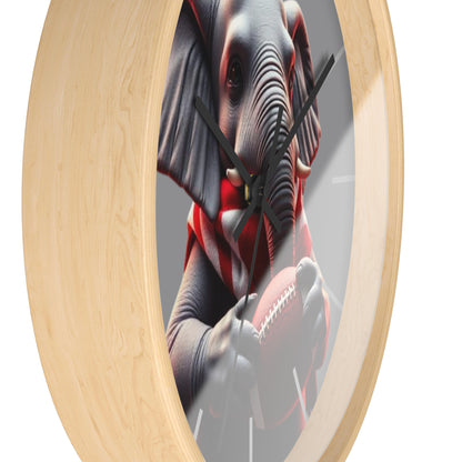 Playful Elephant Football Wall Clock, Unique Home Decor, Gift for Sports Lovers, Children's Room Decor, Fun Wall Art