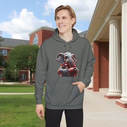 Elephant Graphic Hoodie for College Sports' Lovers, Cozy Unisex Sweatshirt, Unique Gift for Football Fans