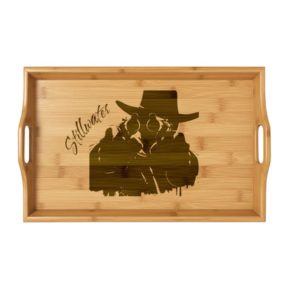 Bamboo Serving Tray (Engraving) - Stillwater Oklahoma Cowboy