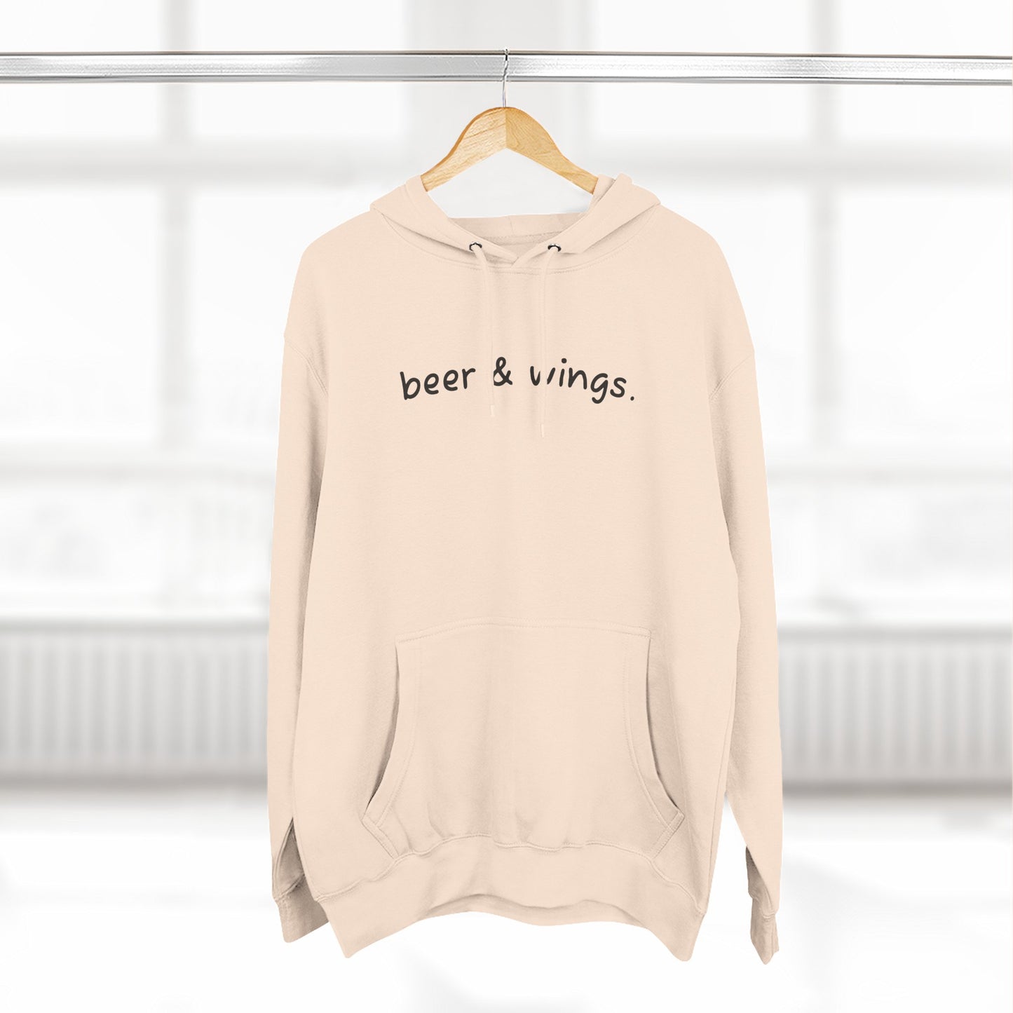 Beer and Wings Fleece Hoodie | Cozy Sweatshirt for Foodies, Gift for Beer Lovers, Casual Wear, Unisex Pullover