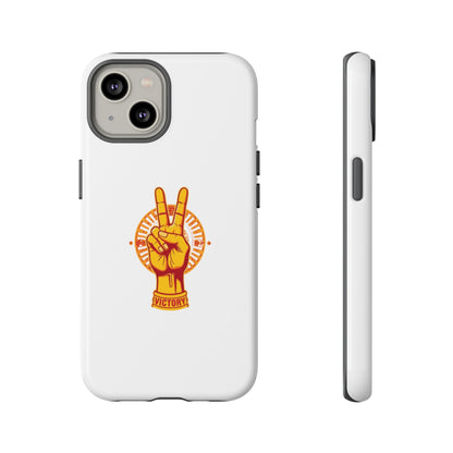 Victory Themed Stylish Phone Case - Tough Cases with Peace Sign Design, Customizable Phone Covers, Gift for Tojan Fans, Trendy Accessories