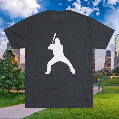 Baseball Batter Tee — Silhouette Front with Number 5 Back