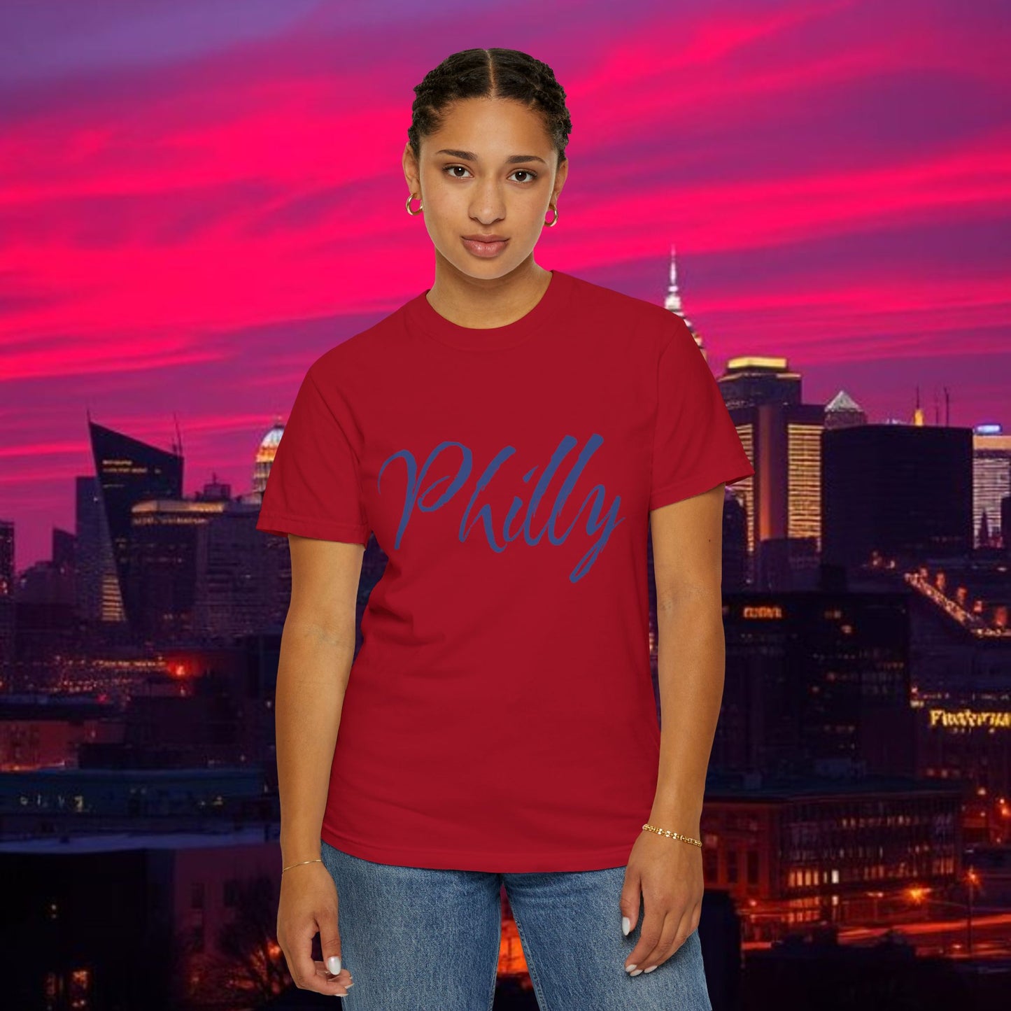 Philly Script T-Shirt — Handwritten City Pride Tee, Ultra Soft and Comfortable T-Shirt for any gameday.