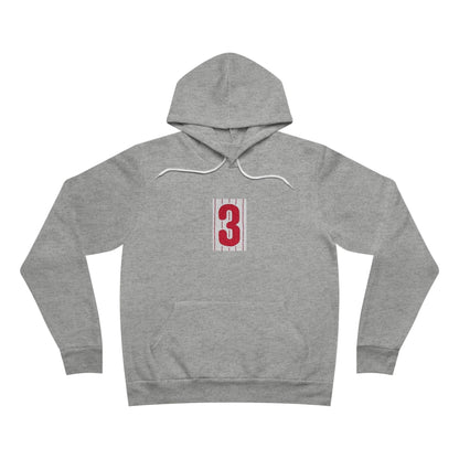 Cozy Unisex Hoodie with Bold Number 3 Design, Casual Wear, Street Fashion, Team Spirit, Gift for Sports Fans