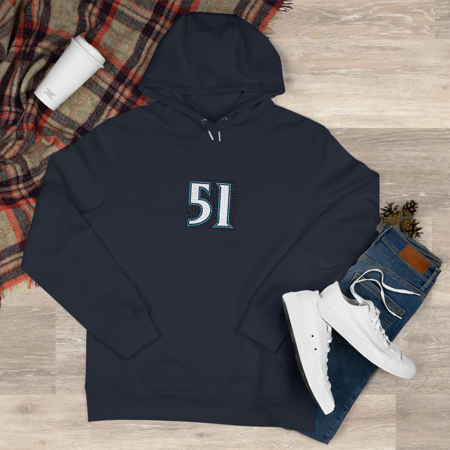 Legends #51 Hooded Sweatshirt - Cozy Gift for Him/Her, Casual Wear, Seattle in Japanese, Streetwear