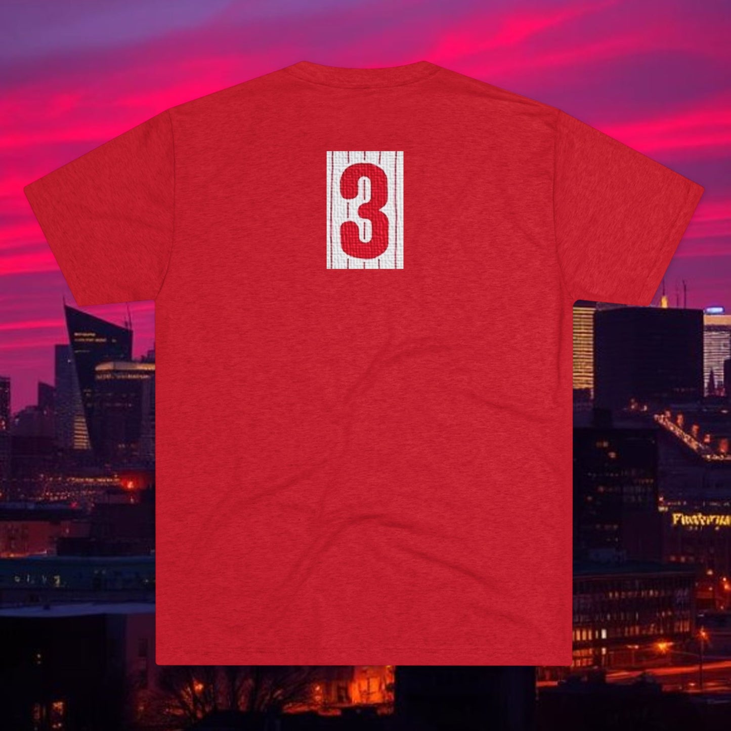 Baseball Stars Batter Silhouette Tee — Back Number '3' Player Shirt