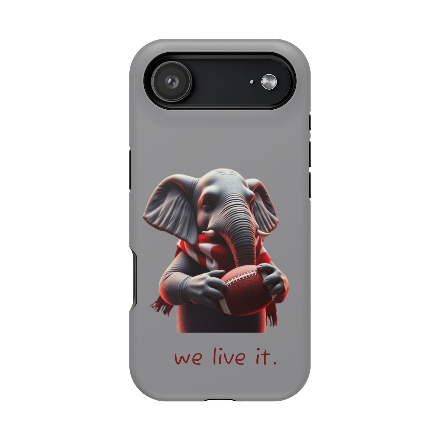 Elephant Football Case - Impact-Resistant Phone Cover, Unique Gift for Sports Lovers, Animal Case for Kids, Fun Accessories, Durable