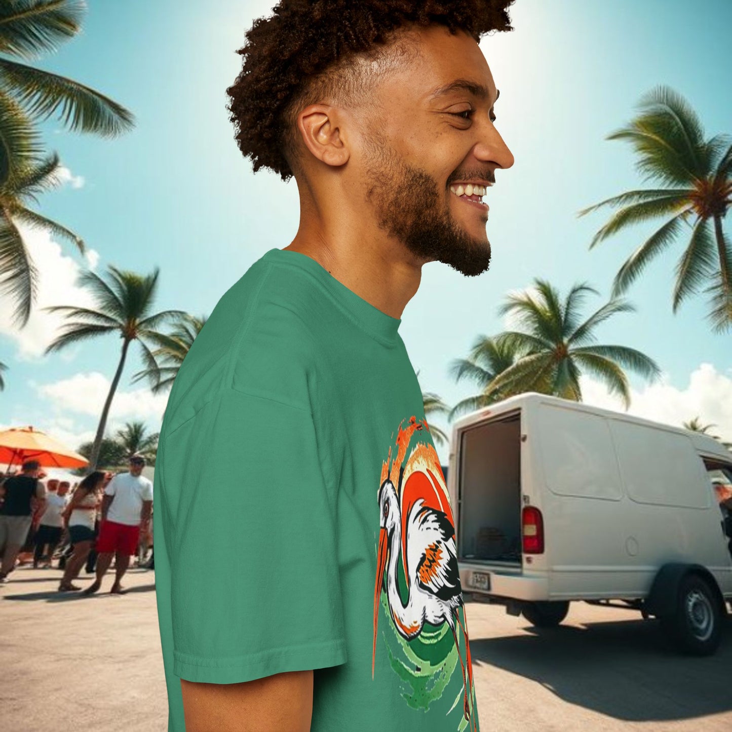 Ibis Artistic Graphic Design Tee, Unisex Garment-Dyed T-shirt, Perfect for Gameday or Beach, Sports Fan Shirt