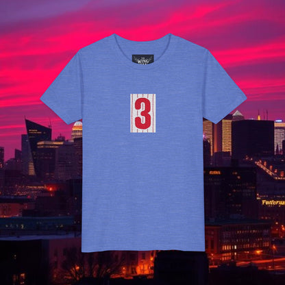 Baseball Stars Youth Short Sleeve Tee with Number 3, Kids Casual Wear, Birthday Gift, Sports Day, School Activities, Team Spirit