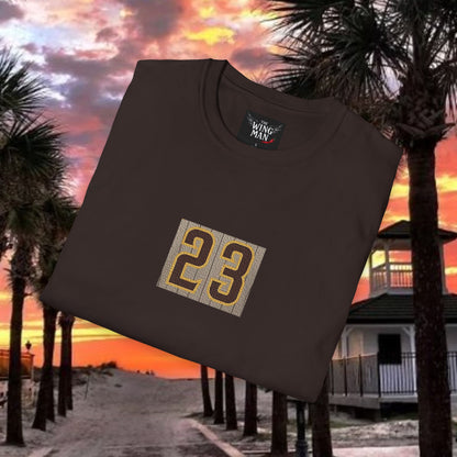 Baseball Stars Unisex Softstyle T-Shirt with Retro 23 Design, Casual Wear, Gift for Sports Lovers, Baseball Fans