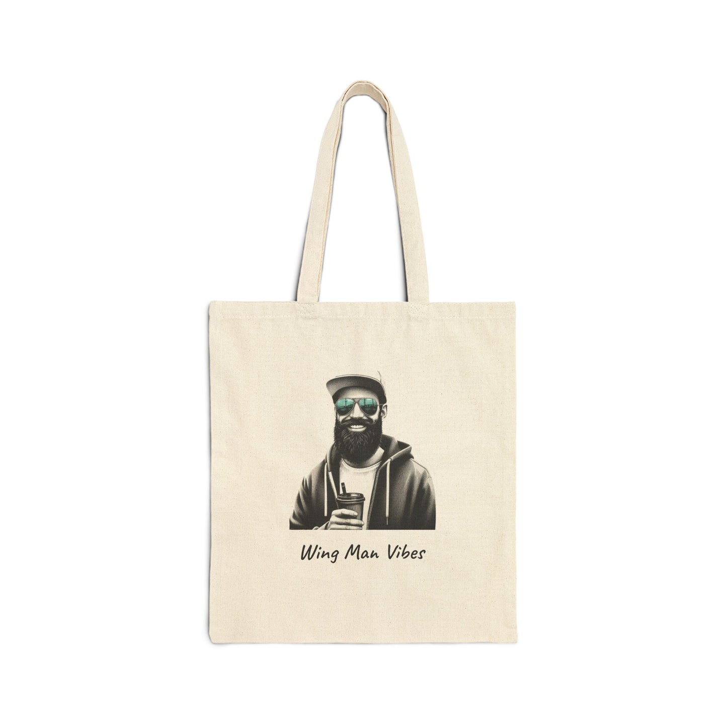 Wing Man Vibes Tote Bag, Cotton Canvas Bag, Eco-Friendly Shopper, Gift for Him, Casual Carryall, Unique Art Tote
