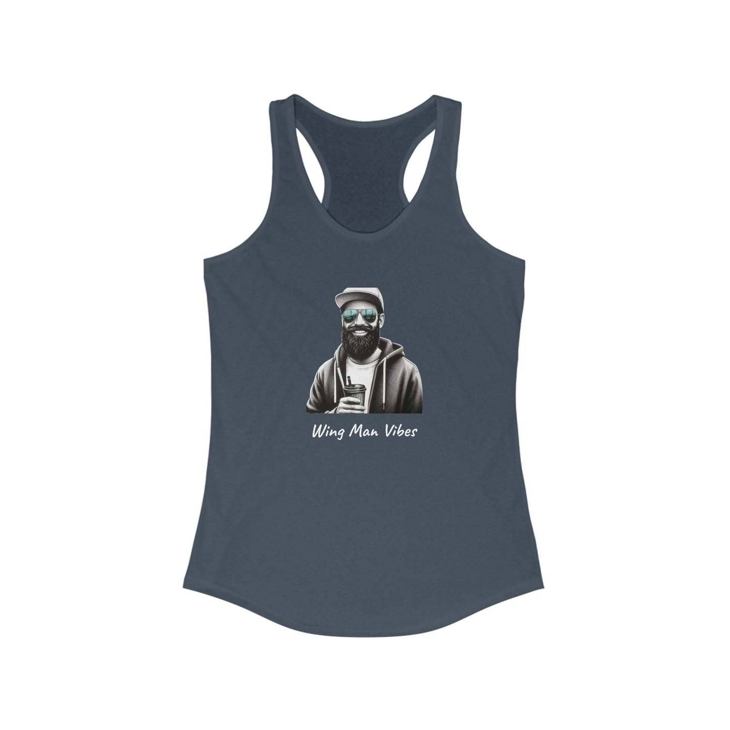 Wing Man Vibes Racerback Tank for Women | Summer Style, Workout Top, Gift for Her, Beachwear, Graphic Tee, Casual Fashion