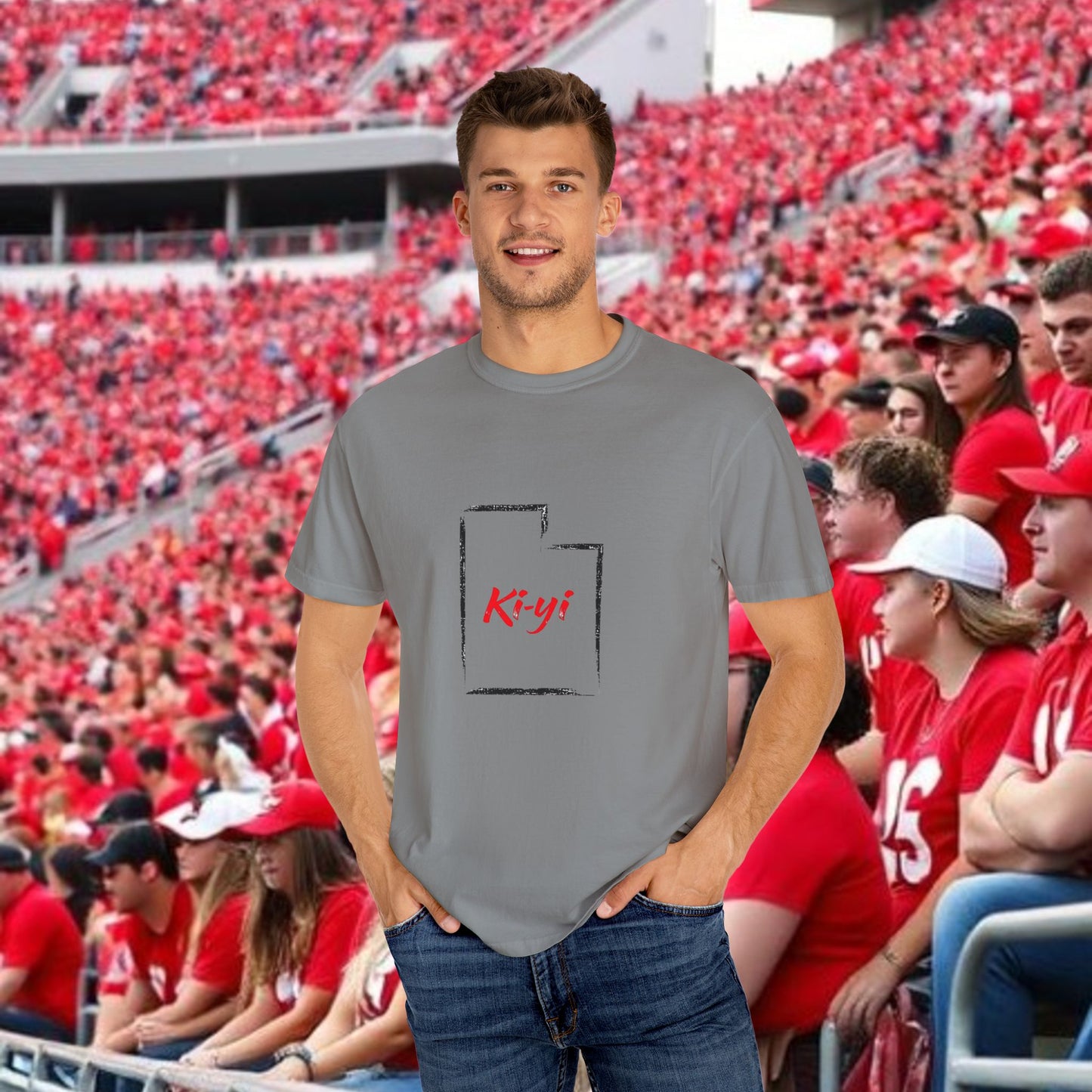 Ki-yi Unisex Garment-Dyed T-shirt, Artistic Tee, Casual Wear, Gift for Friends, Unique Fashion, Everyday Comfort