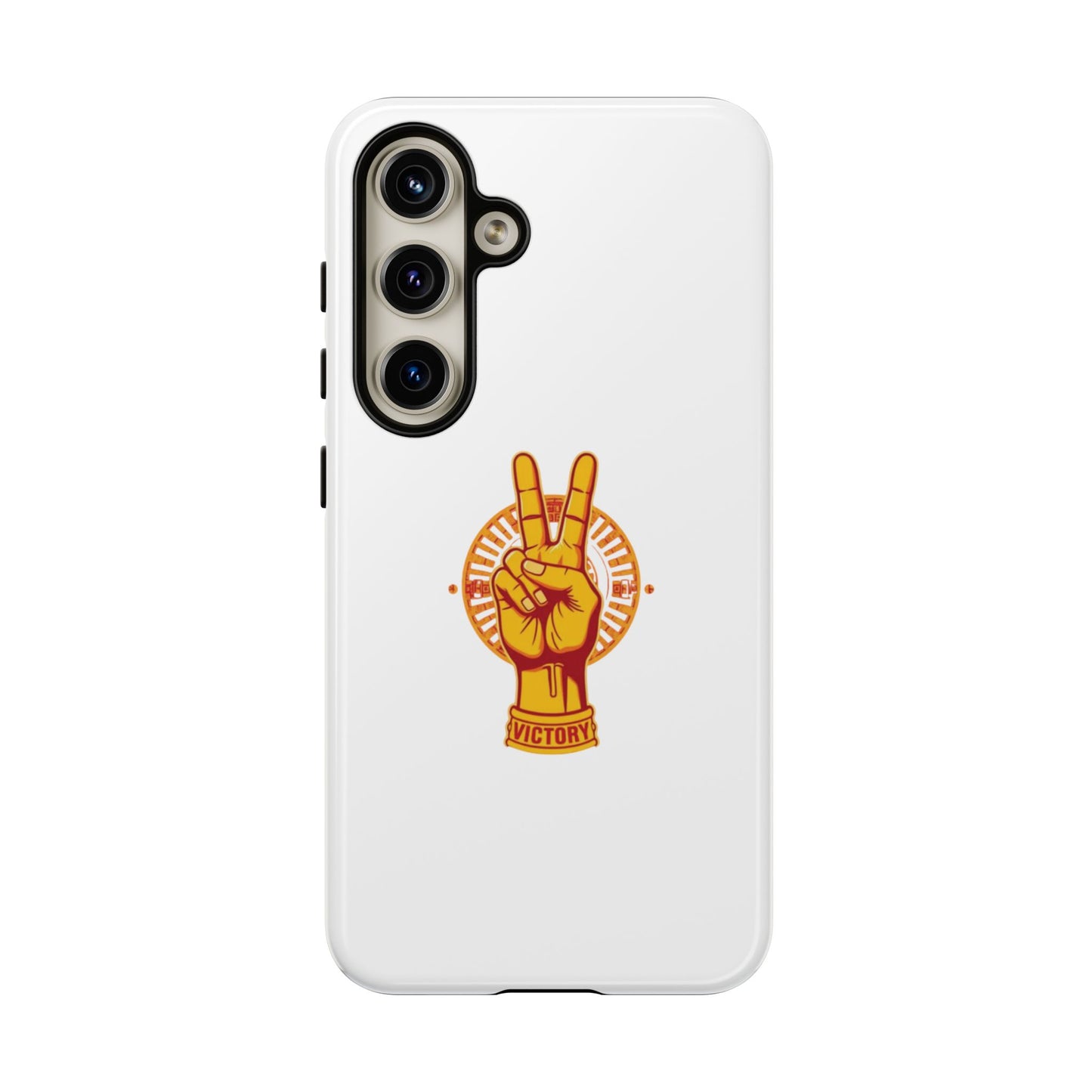 Victory Themed Stylish Phone Case - Tough Cases with Peace Sign Design, Customizable Phone Covers, Gift for Tojan Fans, Trendy Accessories