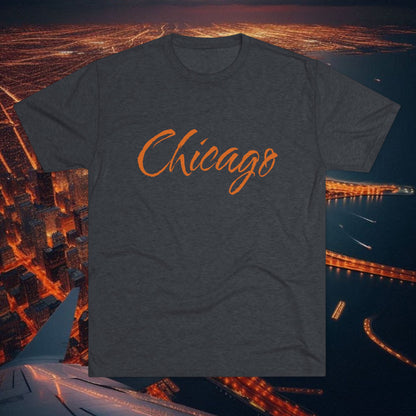 Chicago Script Tee – Handwritten City Shirt, Tr-Blend, Super Soft T-Shirt, Perfect for Gameday