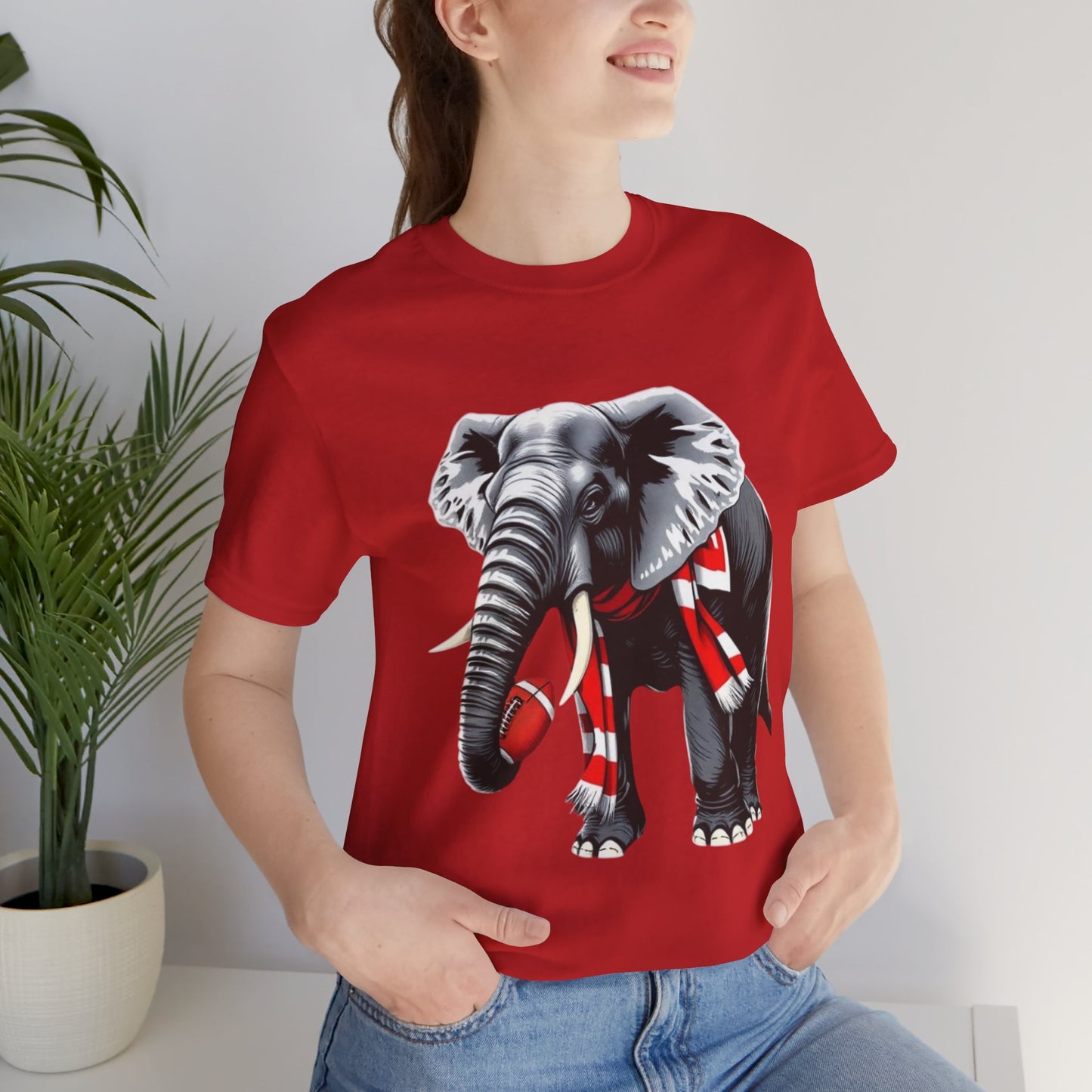 Elephant Graphic Tee — Cute Elephant Wearing Scarf T-Shirt
