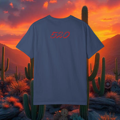 Tucson Arizona Area Code T-Shirt — 520 Back Print, Southwestern Travel Tee, Soft-Style