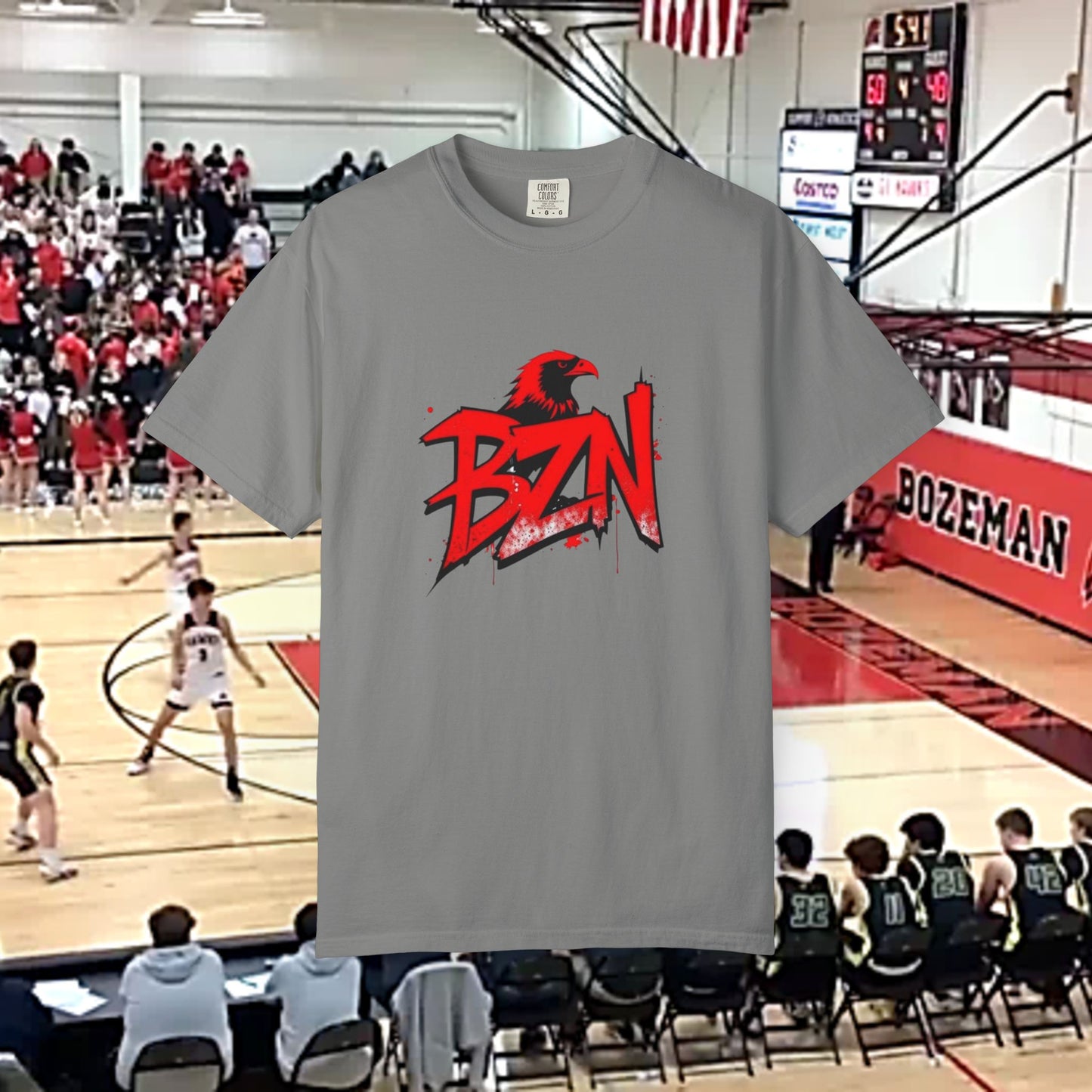 Bozeman Spirit Unisex Garment-Dyed T-Shirt, Athletic Wear, Fan Tee, Casual Style, Game Day Shirt, School Pride Apparel