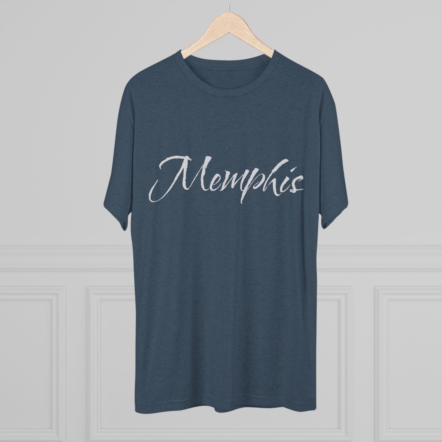 Memphis Script Tee — City Name Graphic T-Shirt, Tri-Blend Ultra Comfort, Perfect for a Night out or Gameday.