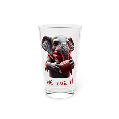 Football-Themed Pint Glass, Perfect for Game Day Gatherings, Sports Fans, Party Drinkware, Unique Gift for Him/Her