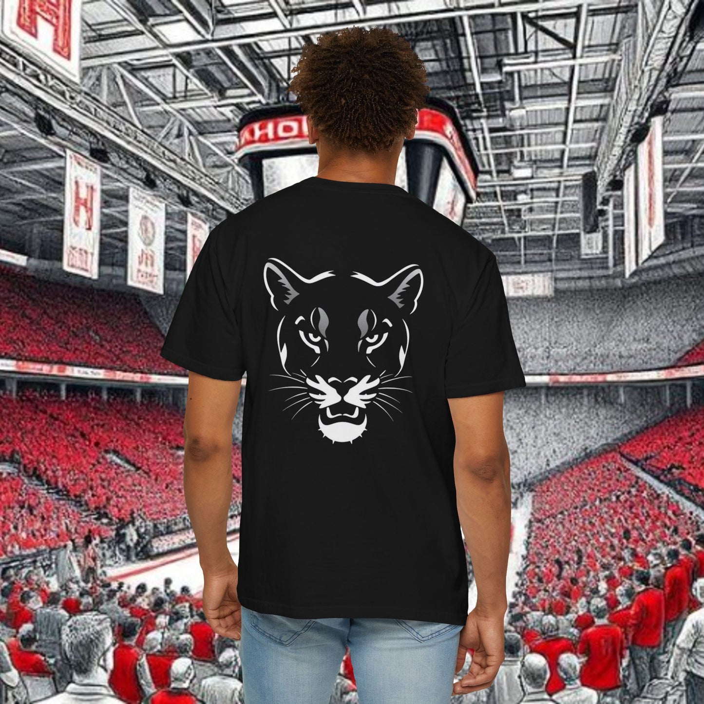 Houston Unisex Garment-Dyed T-Shirt, Stadium Shirt, College Spirit Wear, Casual Tee, Game Day Apparel, Fan Gear