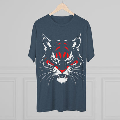 Wldcat Mascot T-Shirt — Fierce Red & White Sports Tee, Tri-Blend Soft Fabric, Perfect for Gameday