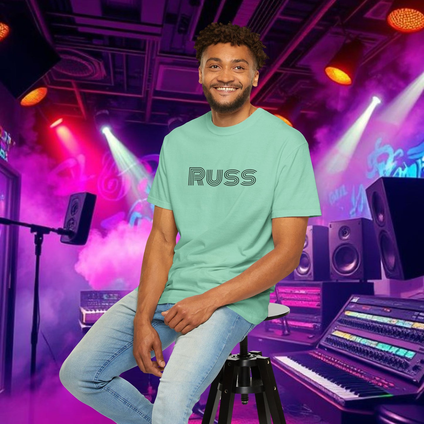 Russ Unisex T-Shirt with Retro Design, Hip-Hop Shirt, Casual Wear, Unique Style, Russ Apparel