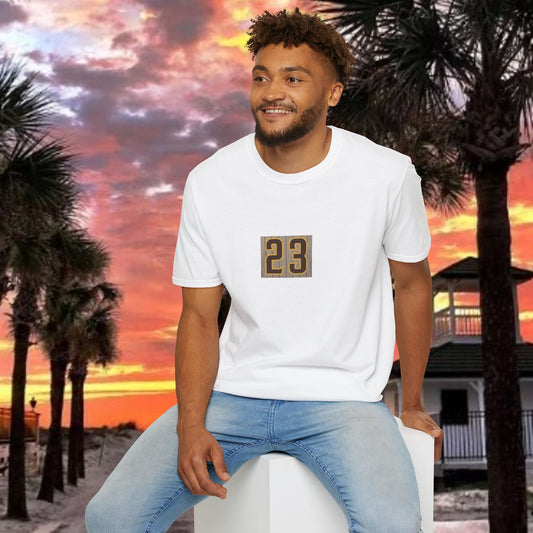 Baseball Stars Unisex Softstyle T-Shirt with Retro 23 Design, Casual Wear, Gift for Sports Lovers, Baseball Fans