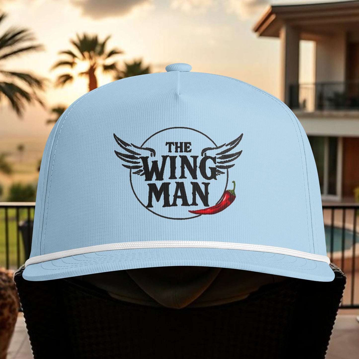 The Wing Man Rope Cap — Sunwashed Chili Pepper Trucker Hat