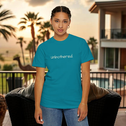 Unbothered Garment-Dyed T-Shirt, Relaxed Fit Tee, Casual Everyday Wear, Gift for Friends, Relaxation Apparel, Trendy Summer Top