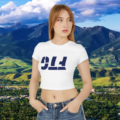 Upside Down FTG Stylish Women's Baby Tee - Trendy Crop Top, Casual Outfits, Birthday Gift, Bobcat Games, Everyday Essentials