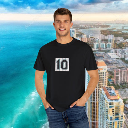 #10 T-Shirt, Retro Baseball Fans Unisex Garment-Dyed T-Shirt with Cool Number Design, Casual Wear, Summer Fashion, Relaxed Fit Tee
