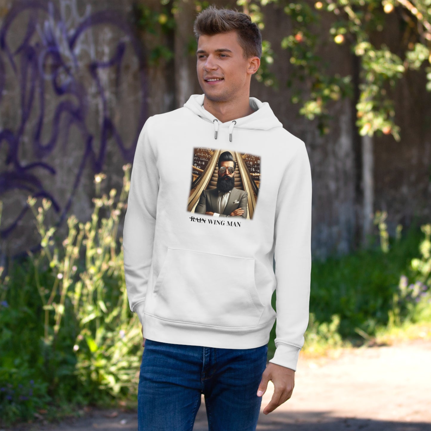 Wing Man Hooded Sweatshirt - Cozy Graphic Hoodie for King Vibe Lovers, Perfect for Casual Wear, Gifts, and Celebrations
