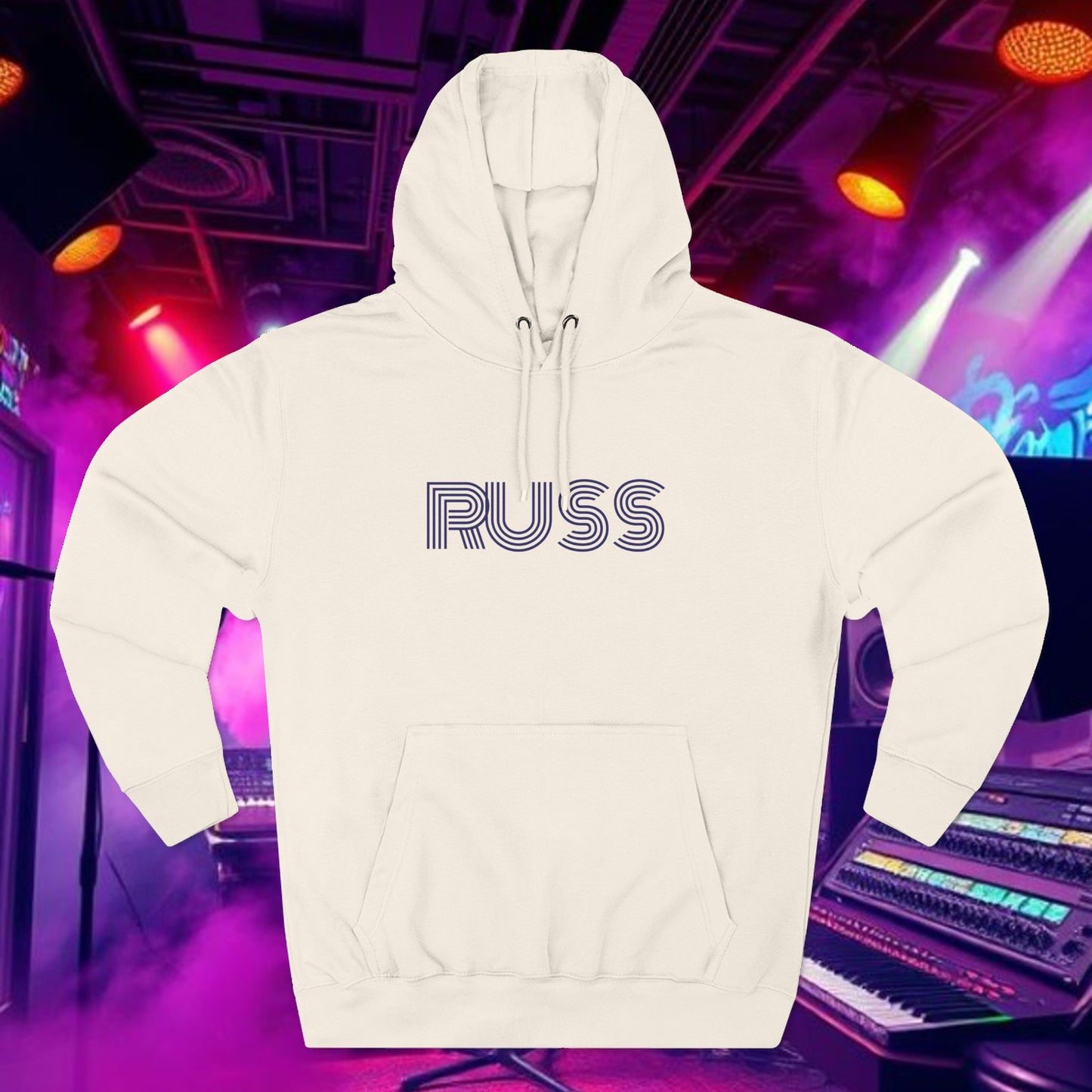 Russ Fleece Hoodie with RUSS Design, Perfect for Relaxation, Gifts, and Casual Outings, Urban Fashion, Rapper Hoodie