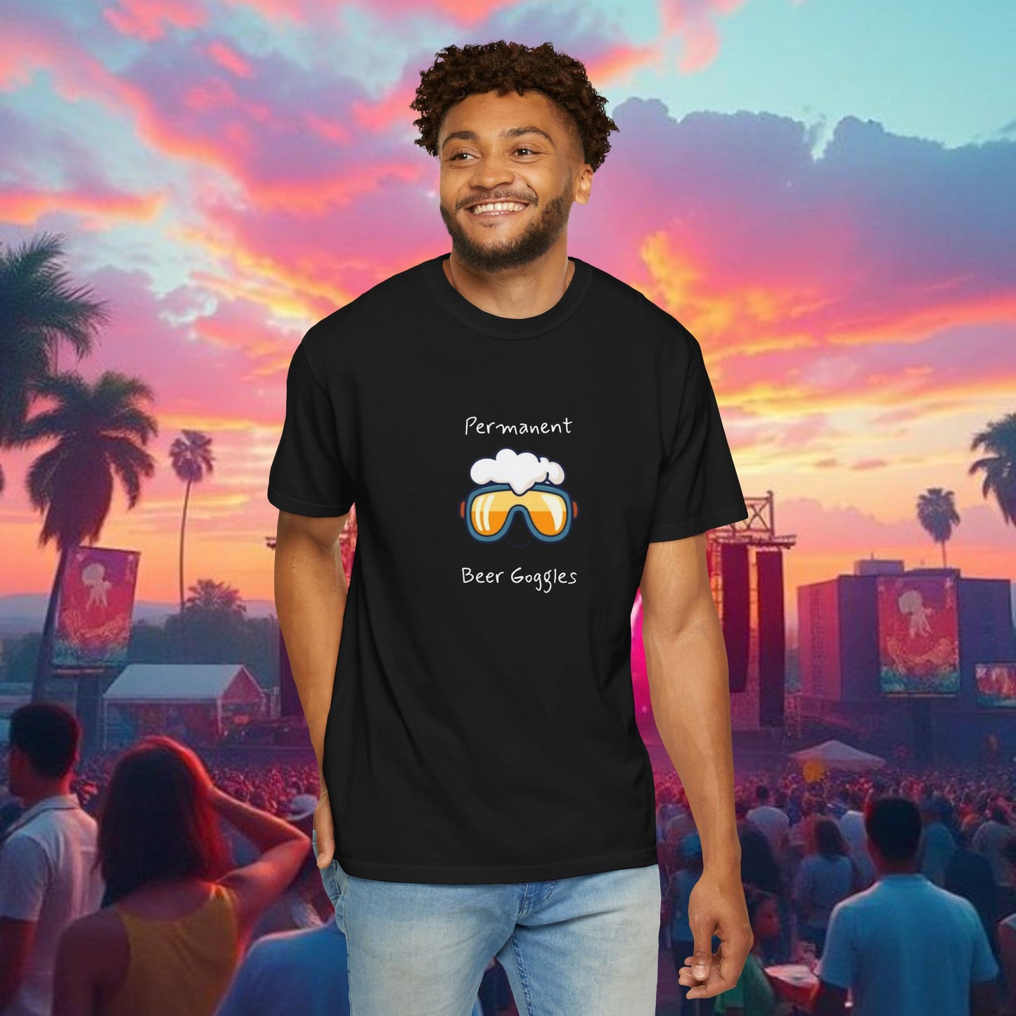 Unisex Beer Goggles Tee, Comedy T-Shirt, Festival Shirt, Funny Summer Tee, Barbecue Outfit, Gift for Beer Lovers