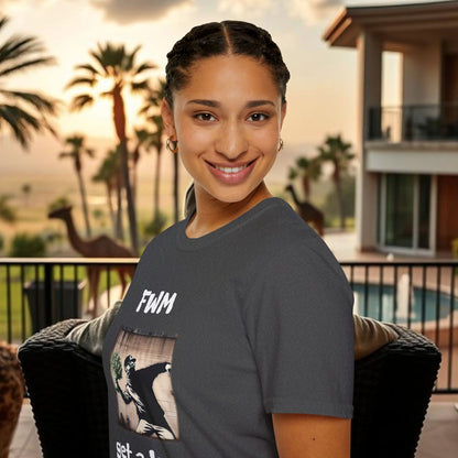 T-Shirt — "FWM Get a Bag" Graphic Tee (Banksy-Style Street Art)